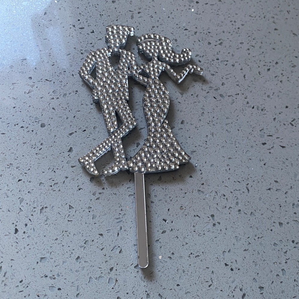 Silver Rhinestone Romance Decorative Topper - Picture 2 of 5